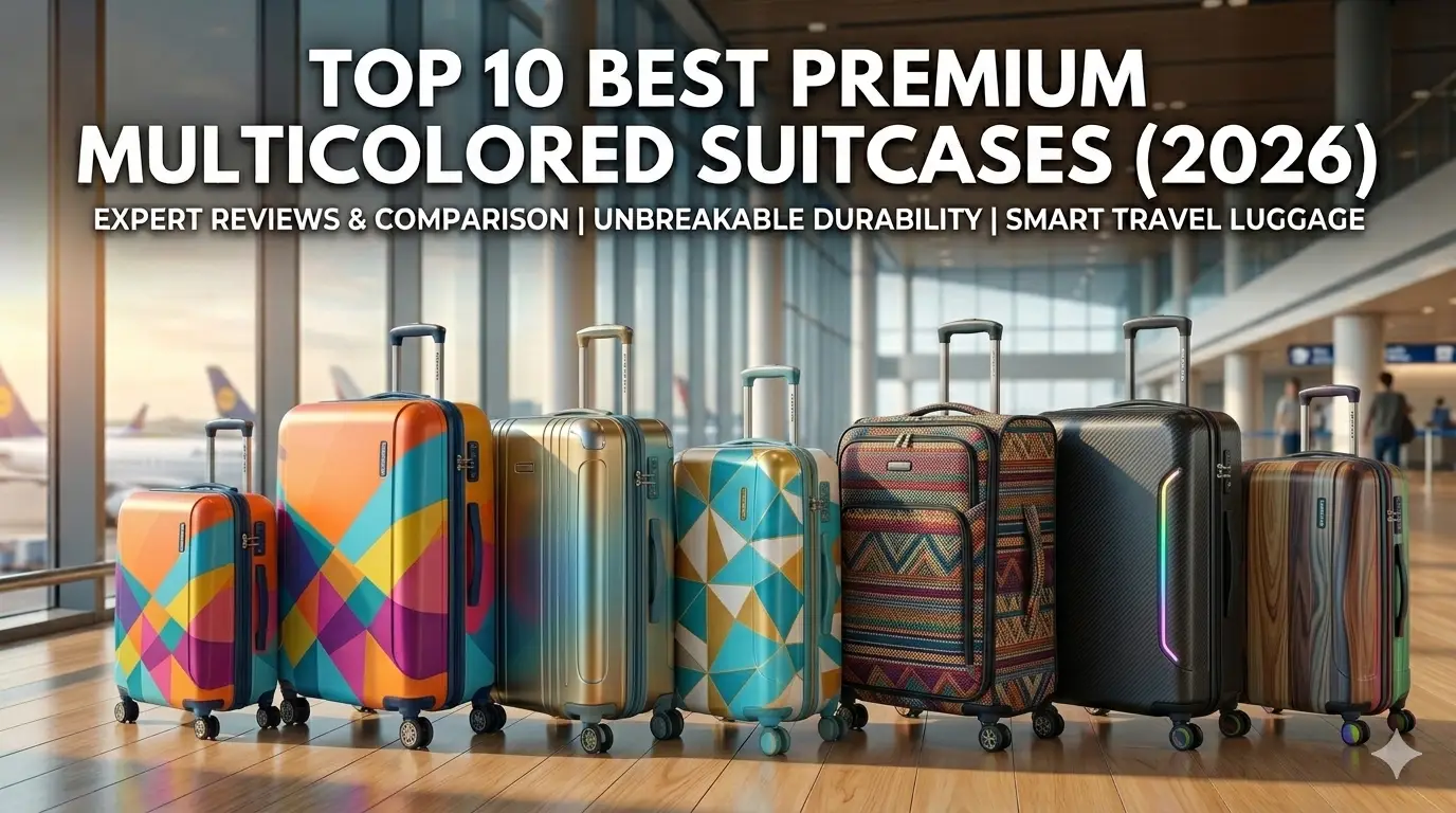 Top 10 best premium multicolored suitcases comparison featuring durable polycarbonate luggage and luxury travel bags with TSA locks for international travel.
