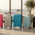 Lineup of stylish check-in trolley bags and luggage for wedding travel in 2026
