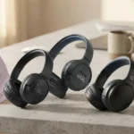 "Best wireless over-ear headphones displayed on a workspace desk."